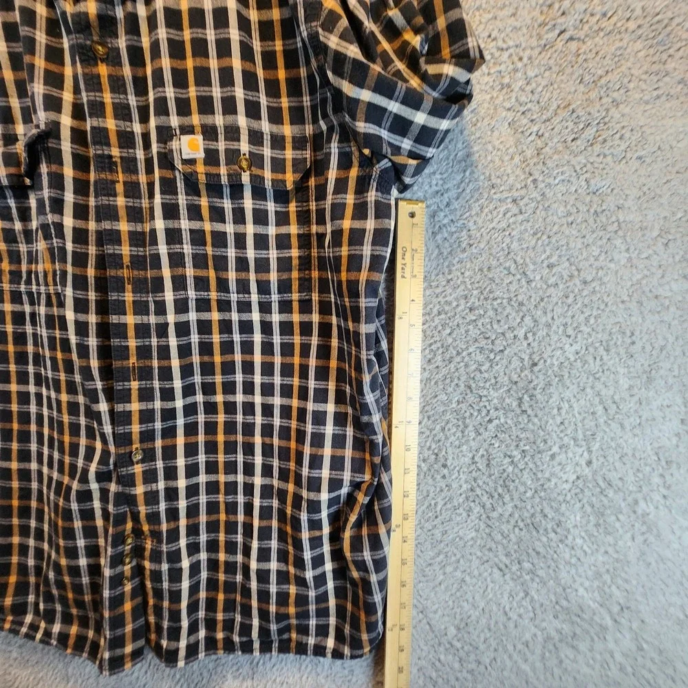 Carhartt Shirt‎ Mens 3XL Multicolor Relaxed Fit Plaid Cotton Pockets Button Down